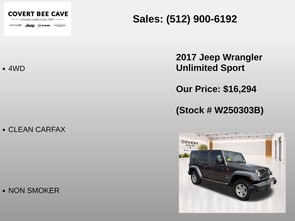 2017 Jeep Wrangler Unlimited Sport