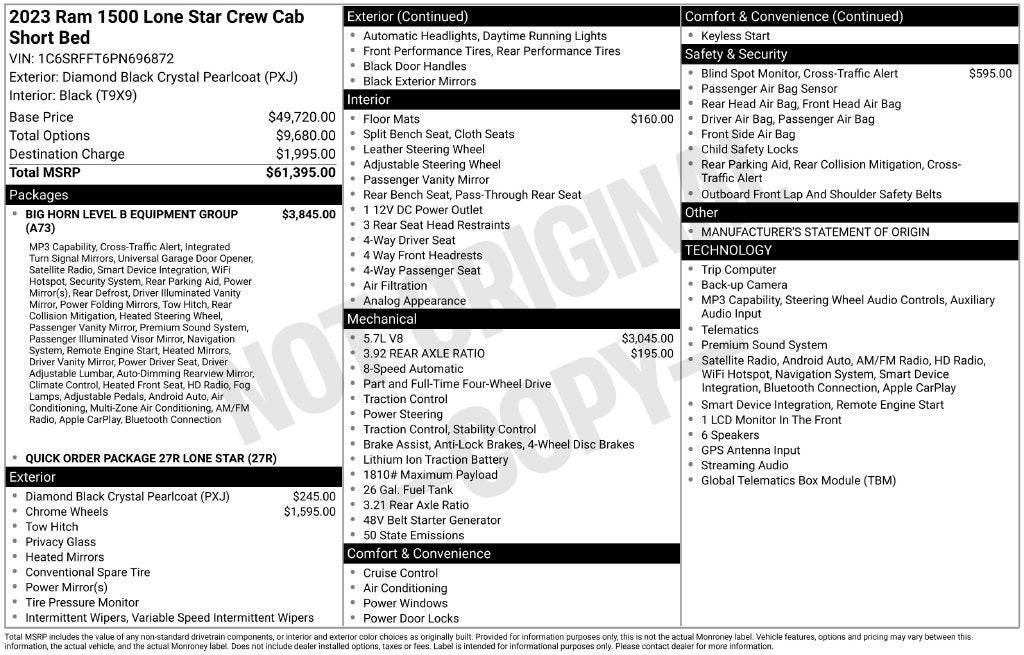 2023 RAM 1500 Big Horn/Lone Star