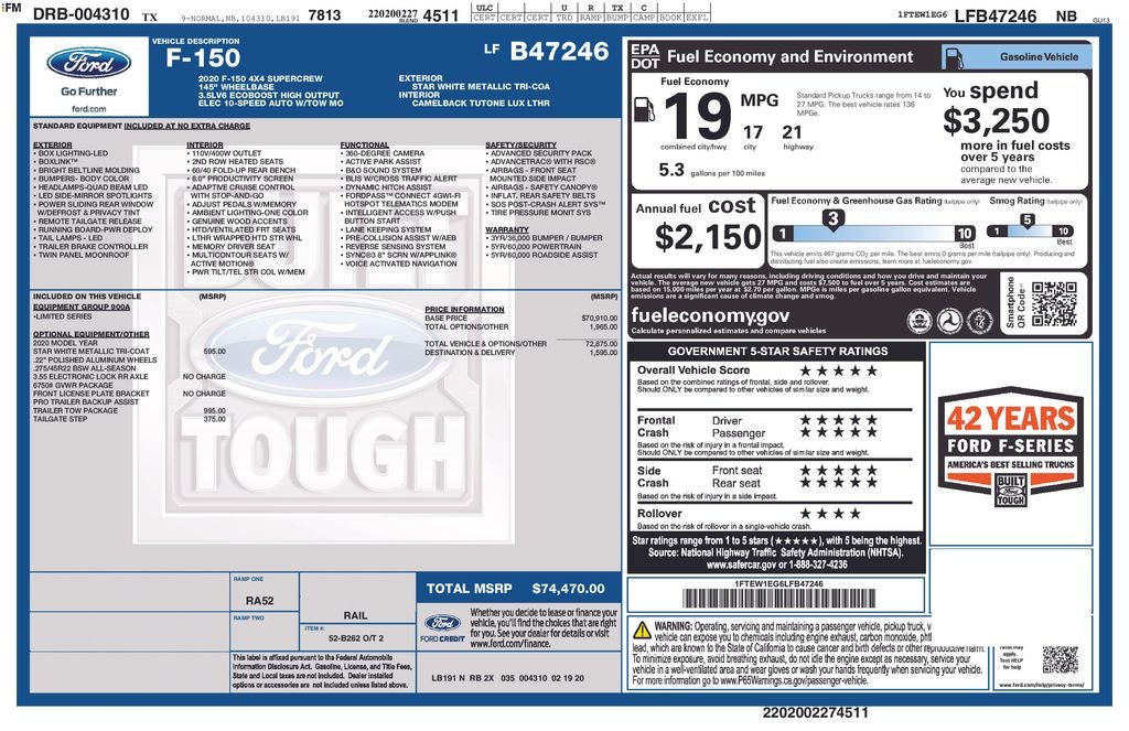 2020 Ford F-150 Limited