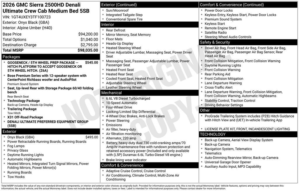 2026 GMC Sierra 2500HD Denali Ultimate