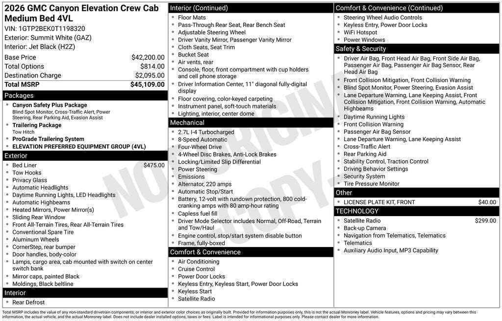 2026 GMC Canyon Elevation