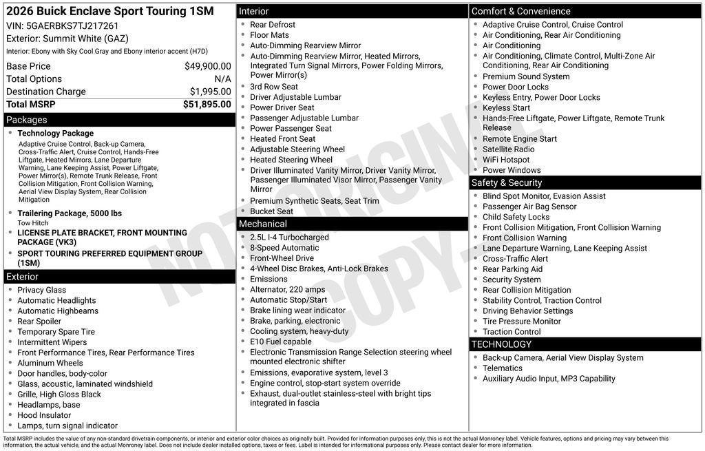 2026 Buick Enclave Sport Touring
