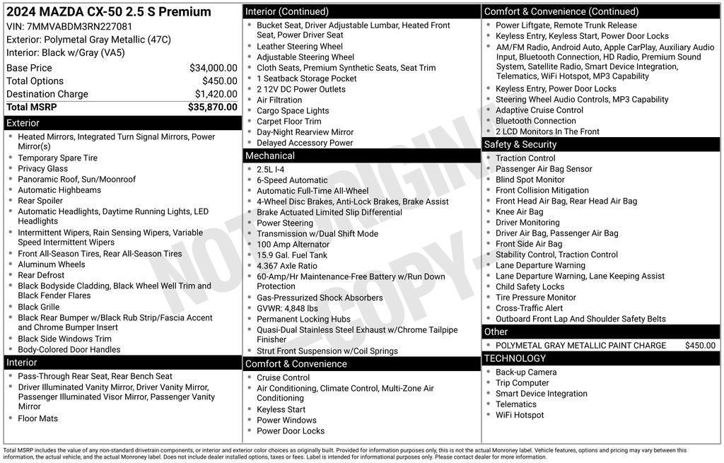 2024 Mazda Mazda CX-50 2.5 S Premium Package