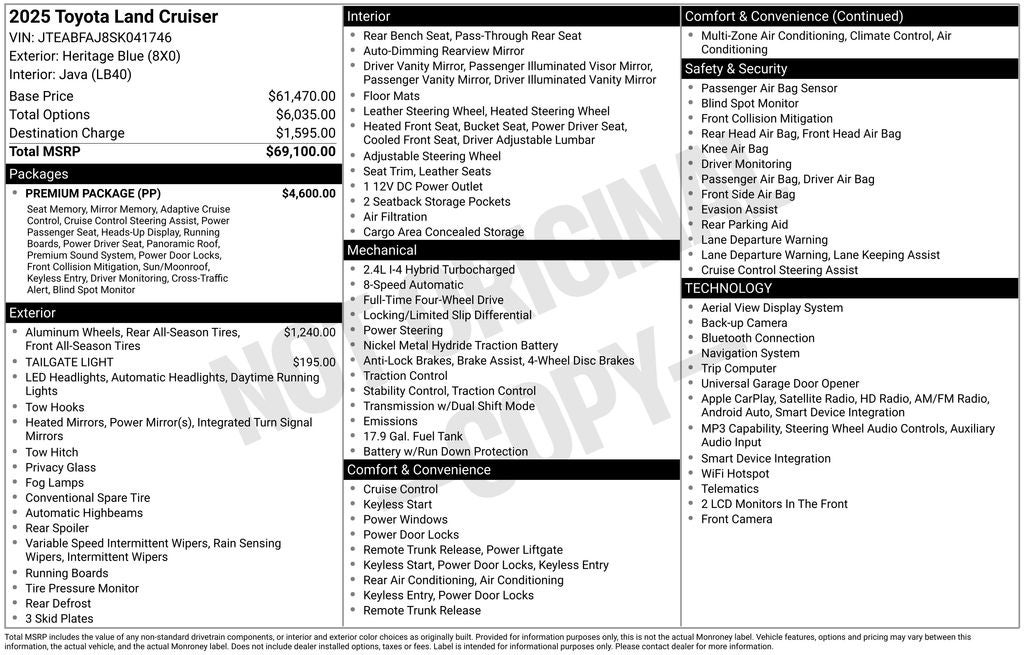 2025 Toyota Land Cruiser Base