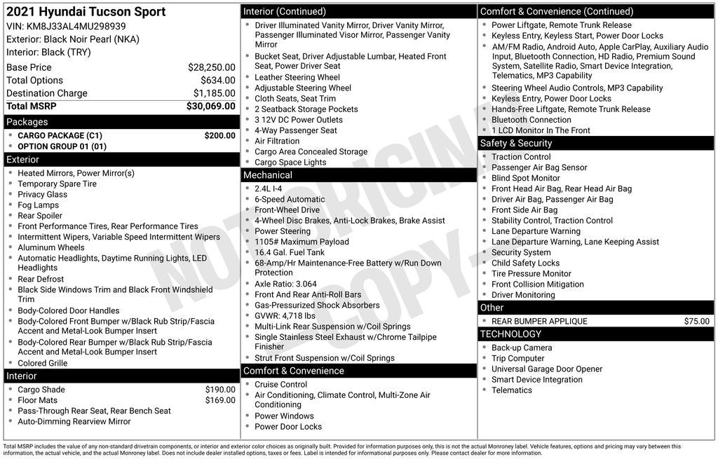 2021 Hyundai Tucson Sport