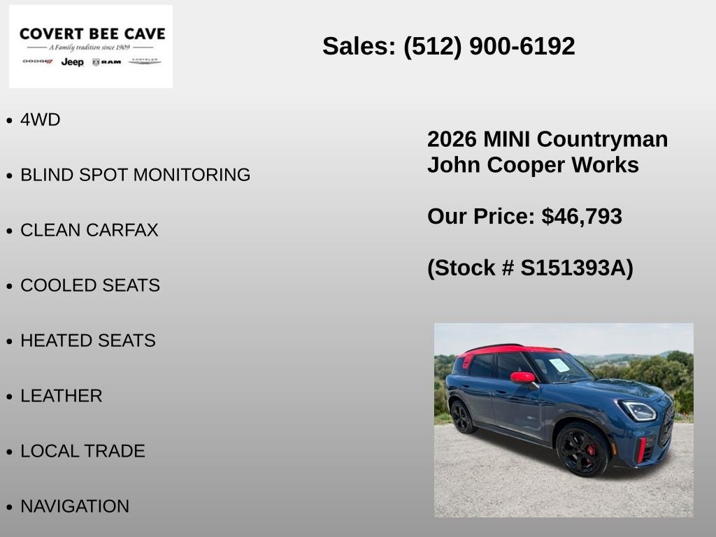 2026 MINI John Cooper Works Countryman Signature Plus