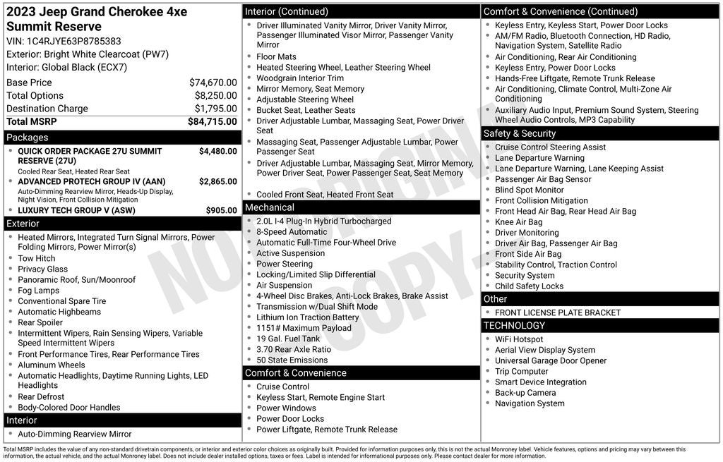 2023 Jeep Grand Cherokee Summit Reserve 4xe