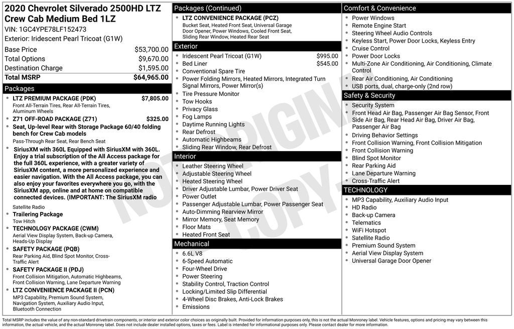2020 Chevrolet Silverado 2500HD LTZ