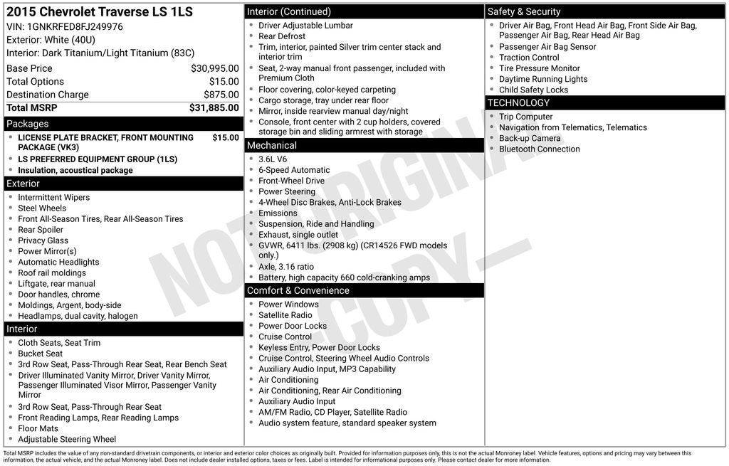 2015 Chevrolet Traverse LS