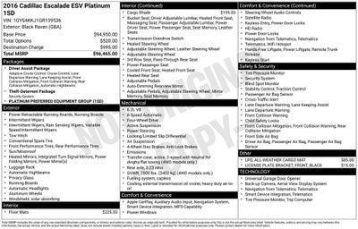 2016 Cadillac Escalade ESV Platinum Edition