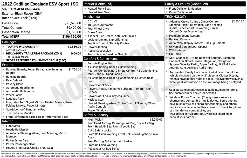 2022 Cadillac Escalade ESV Sport