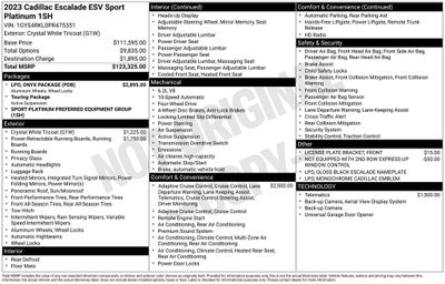 2023 Cadillac Escalade ESV Sport Platinum