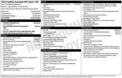 2025 Cadillac Escalade ESV Sport