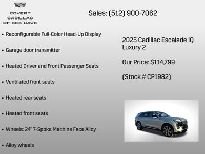 2025 Cadillac ESCALADE IQ Luxury 2