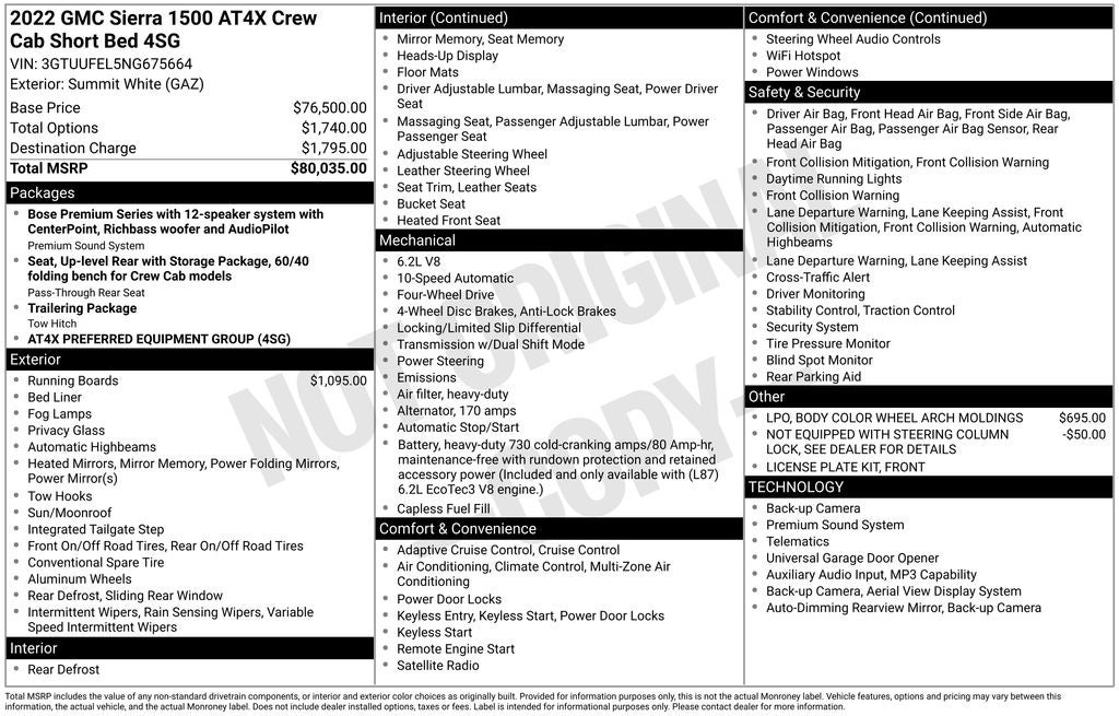 2022 GMC Sierra 1500 AT4X