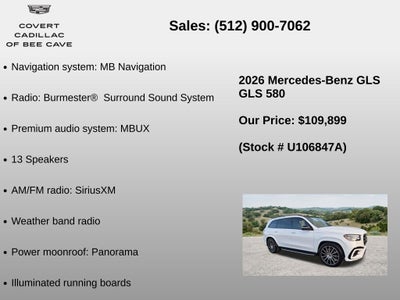 2026 Mercedes-Benz GLS GLS 580 4MATIC®