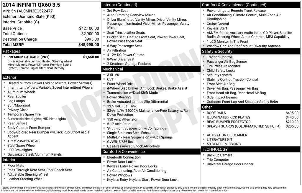 2014 INFINITI QX60 Base