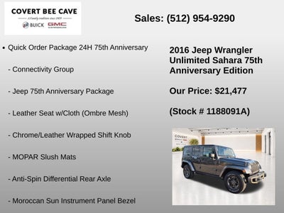 2016 Jeep Wrangler Unlimited Sahara