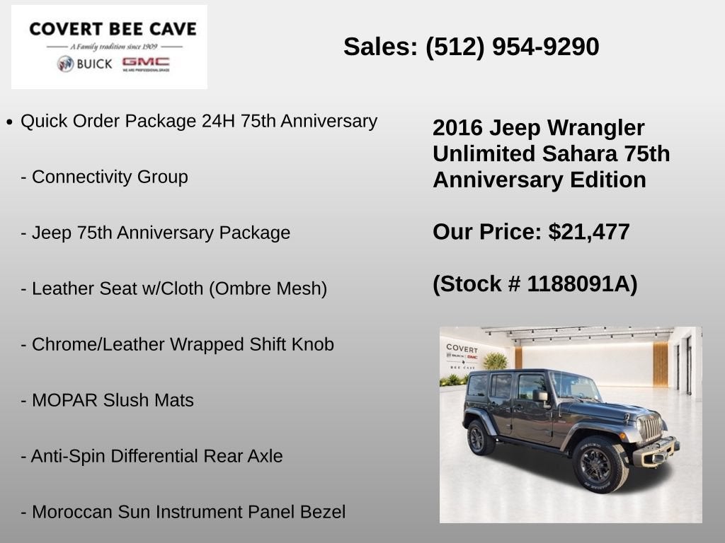 2016 Jeep Wrangler Unlimited Sahara