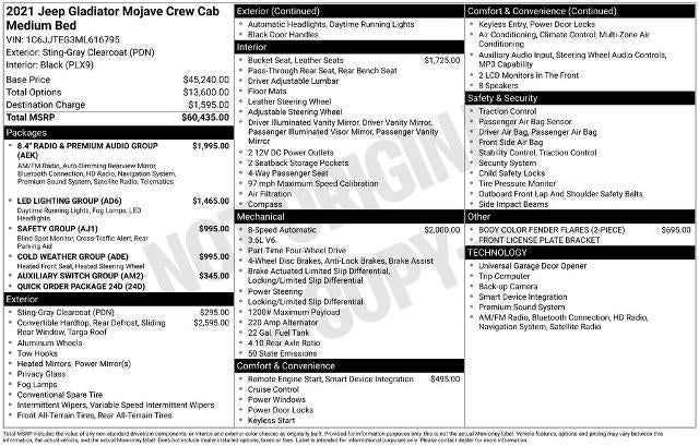 2021 Jeep Gladiator Mojave 4x4