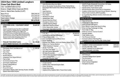 2024 RAM 1500 Longhorn 4x4 Crew Cab 5'7" Box