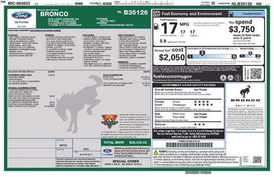 2022 Ford Bronco Wildtrak 4 Door Advanced 4x4