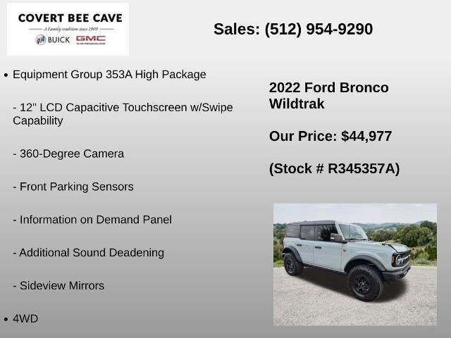 2022 Ford Bronco Wildtrak 4 Door Advanced 4x4