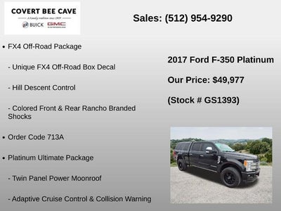 2017 Ford Super Duty F-350 SRW Platinum 4WD Crew Cab 6.75' Box