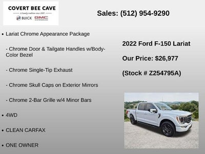 2022 Ford F-150 LARIAT 4WD SuperCrew 5.5' Box