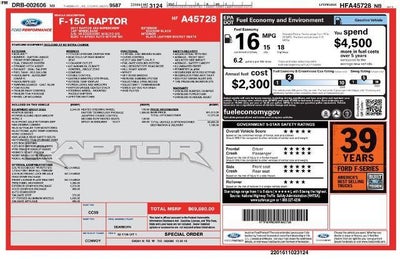 2017 Ford F-150 Raptor 4WD SuperCrew 5.5' Box
