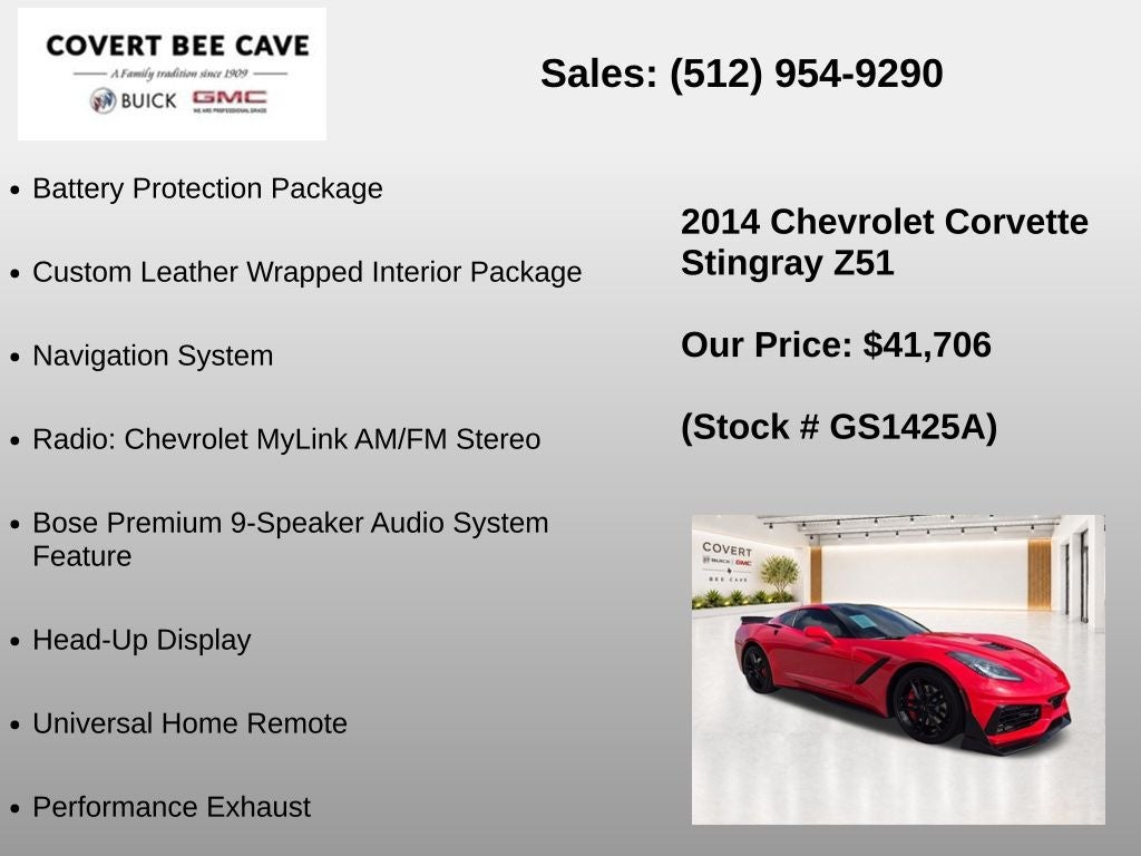 2014 Chevrolet Corvette Stingray Z51 3LT