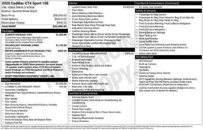 2020 Cadillac CT4 4dr Sdn Sport