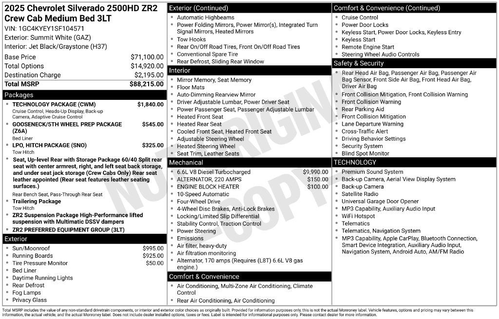 2025 Chevrolet Silverado 2500HD ZR2