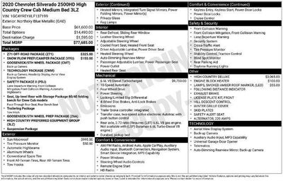 2020 Chevrolet Silverado 2500 HD Crew Cab Standard Box 4-Wheel Drive High Country