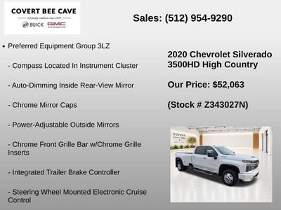 2020 Chevrolet Silverado 3500 HD Crew Cab Long Box 4-Wheel Drive High Country