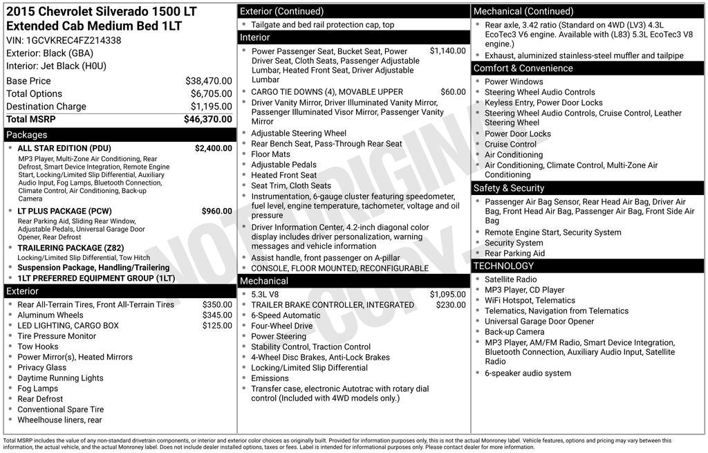 2015 Chevrolet Silverado 1500 LT LT1