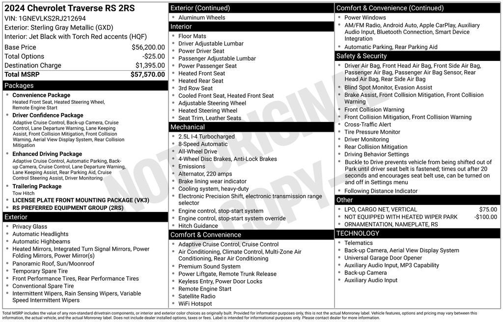 2024 Chevrolet Traverse RS