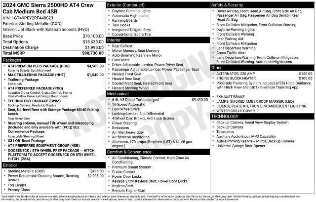2024 GMC Sierra 2500 HD Crew Cab Standard Box 4-Wheel Drive AT4