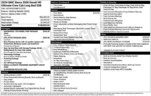 2024 GMC Sierra 3500HD Crew Cab Long Box 4-Wheel Drive Denali Ultimate