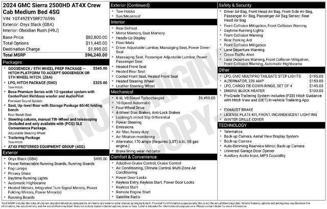2024 GMC Sierra 2500 HD Crew Cab Standard Box 4-Wheel Drive AT4X