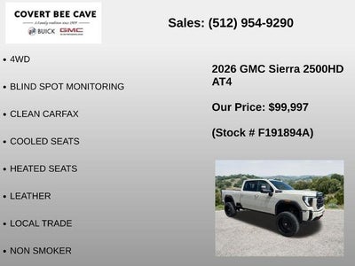 2026 GMC Sierra 2500 HD Crew Cab Standard Box 4-Wheel Drive AT4