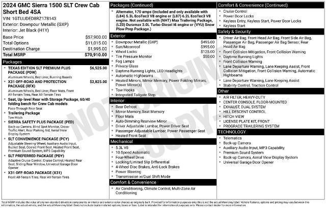 2024 GMC Sierra 1500 Crew Cab Short Box 4-Wheel Drive SLT