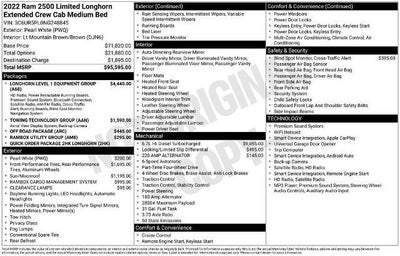 2022 RAM 2500 Longhorn 4x4 Mega Cab 6'4" Box