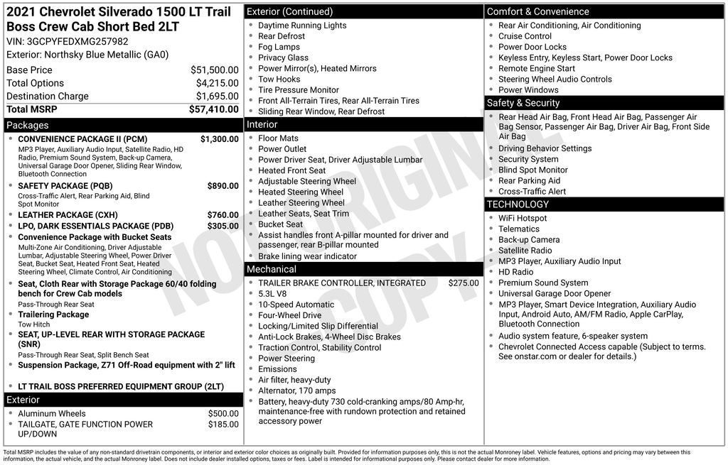 2021 Chevrolet Silverado 1500 LT Trail Boss