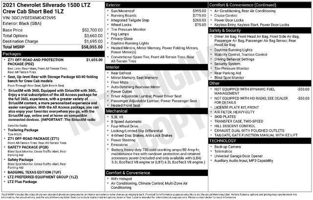 2021 Chevrolet Silverado 1500 Crew Cab Short Box 4-Wheel Drive LTZ