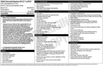 2026 Chevrolet Equinox EV 4dr LT1 w/PCY
