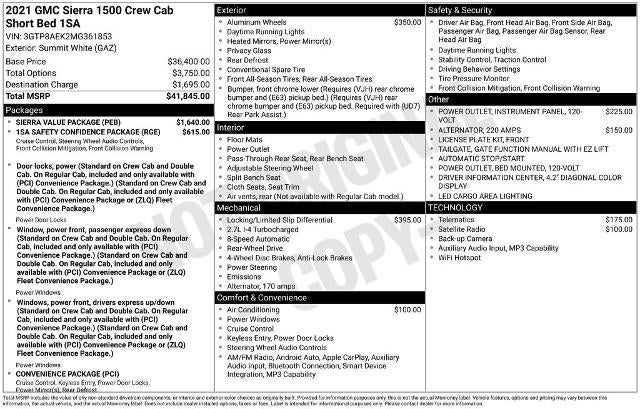 2021 GMC Sierra 1500 Crew Cab Short Box 2-Wheel Drive