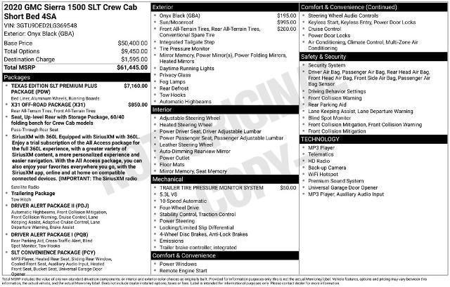 2020 GMC Sierra 1500 Crew Cab Short Box 4-Wheel Drive SLT