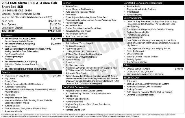 2024 GMC Sierra 1500 Crew Cab Short Box 4-Wheel Drive AT4