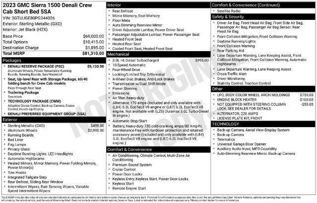 2023 GMC Sierra 1500 Crew Cab Short Box 4-Wheel Drive Denali